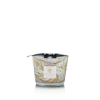 Vela en vaso de vidrio grande con tapa negra y etiqueta Baobab Collection