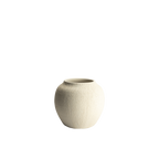 Jarrón de cerámica beige Cote Rotie, cuerpo redondeado y acabado texturizado
