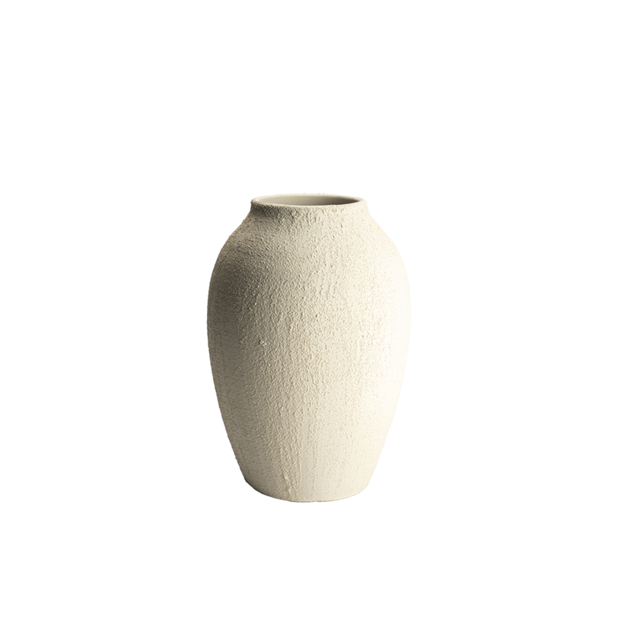 Jarrón Saint-Joseph de cerámica beige con textura mate