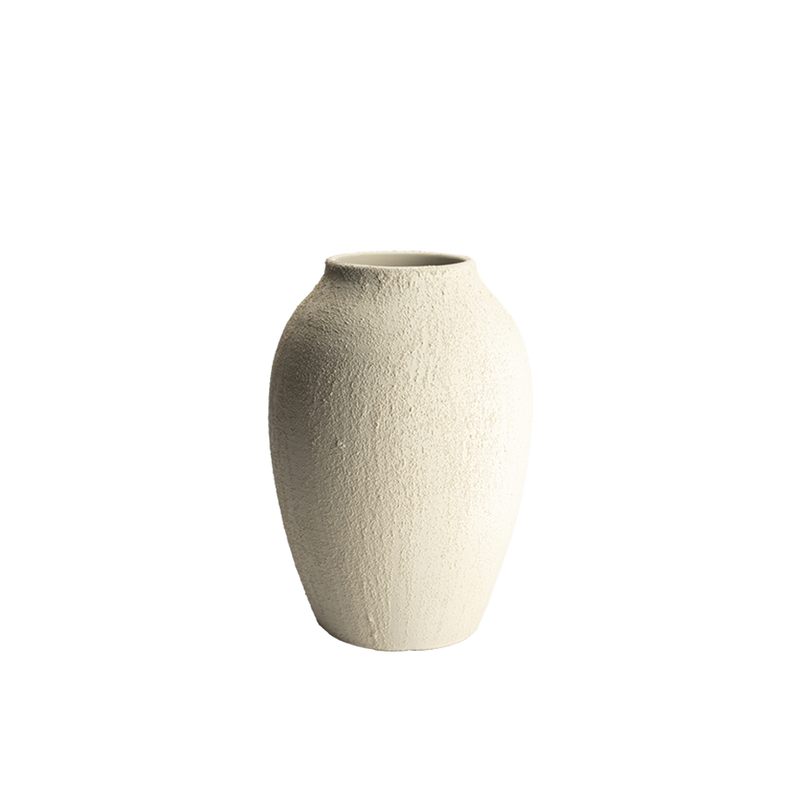 Jarrón Saint-Joseph de cerámica beige con textura mate