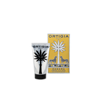 Crema de manos Zagara Ortigia: tubo y caja con ilustración de palmera negra