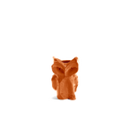 Jarrón de cerámica con forma de búho Marni, color naranja, con abertura superior.