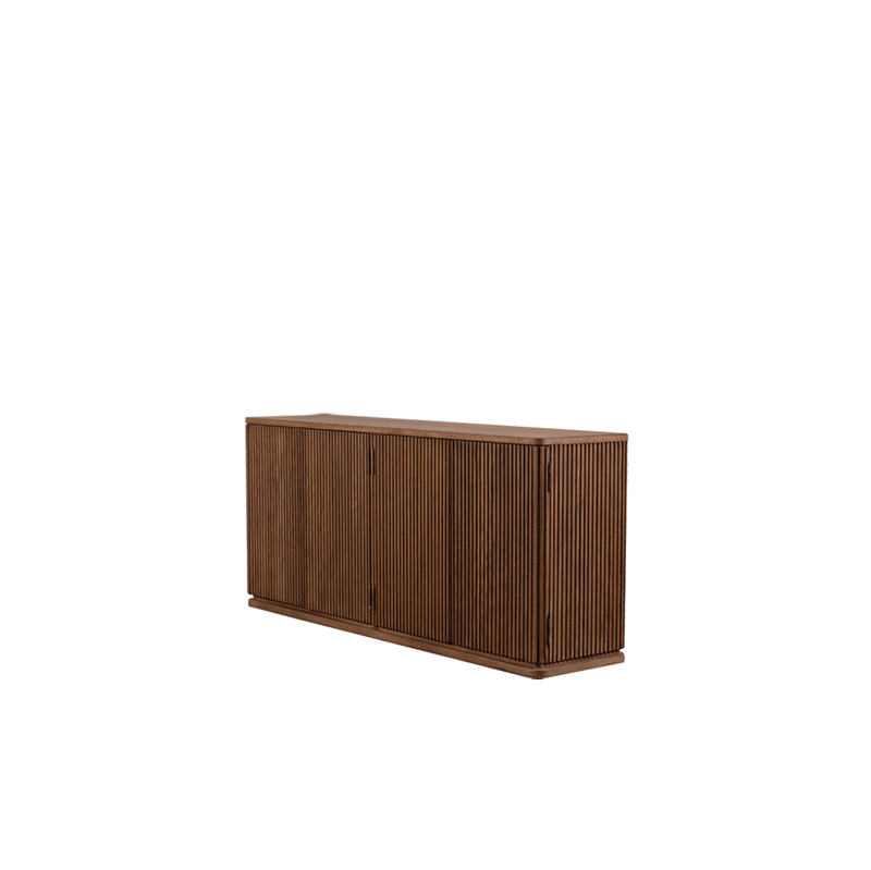 Aparador de madera con listones Heritage, costado con vetas verticales
