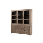 Vitrina Heritage de madera clara con puertas inferiores y nichos con vidrio