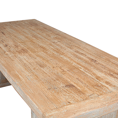 Tablero de mesa de madera Heritage con vetas y acabado envejecido, vista superior