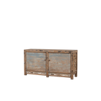 Aparador Heritage de madera decapada con dos puertas y tiradores metálicos