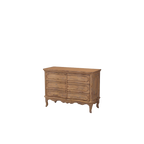 Aparador Heritage de madera, vista lateral con dos paneles decorados