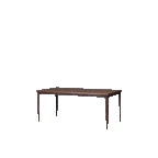 Mesa de comedor Heritage con tapa rectangular y patas esbeltas, acabado madera oscura