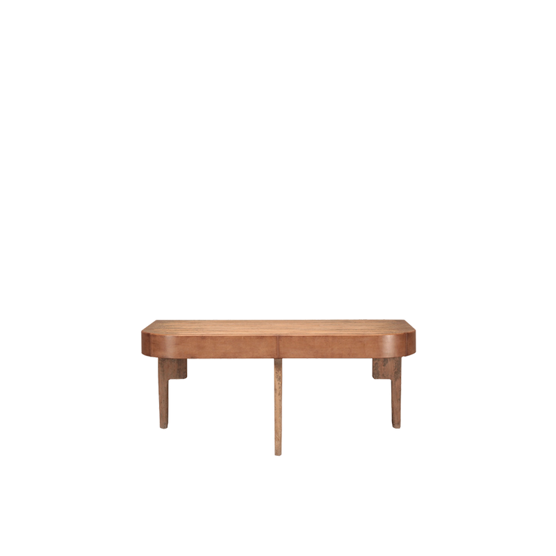 Mesa de escritorio de madera con tapa rectangular y patas torneadas