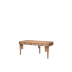 Mesa de escritorio de madera con cajón frontal y patas de madera