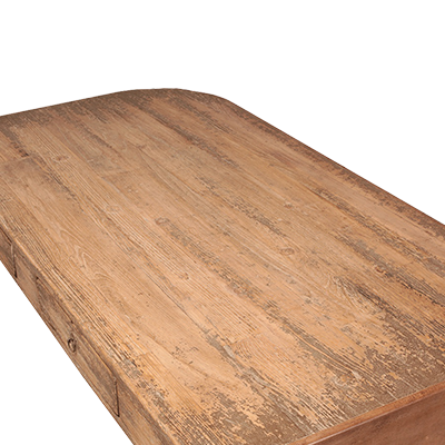 Tablero de mesa de escritorio de madera con veta y acabado envejecido