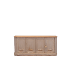 Aparador de madera beige Heritage con 4 puertas y tiradores metálicos