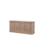 Aparador de madera beige Heritage, vista lateral, 4 puertas con paneles