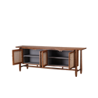 Aparador de madera con 4 puertas abatibles y compartimentos interiores