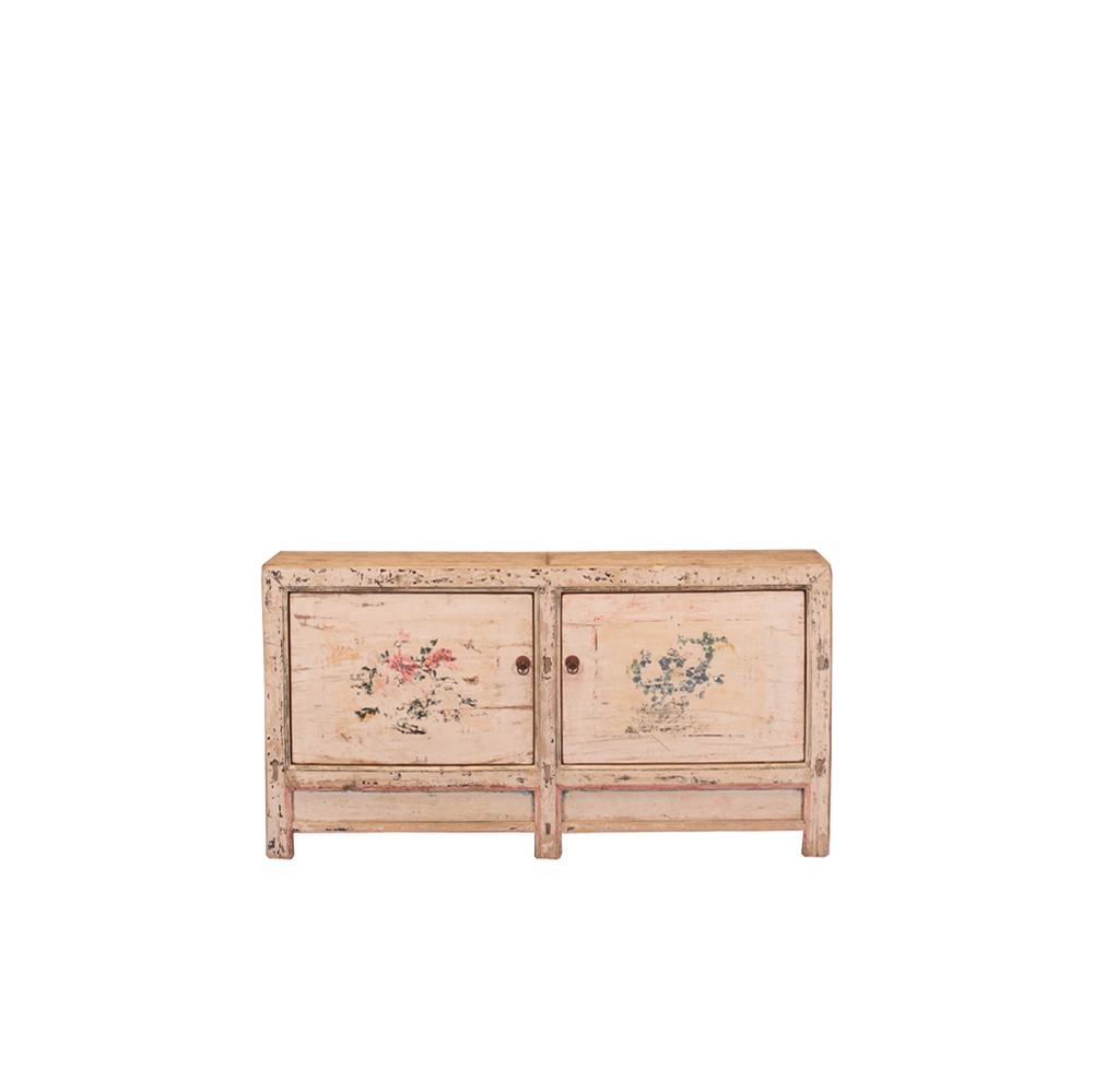 BUFET CHINO CREMA DECORADO 2 PUERTAS 162X40X85H