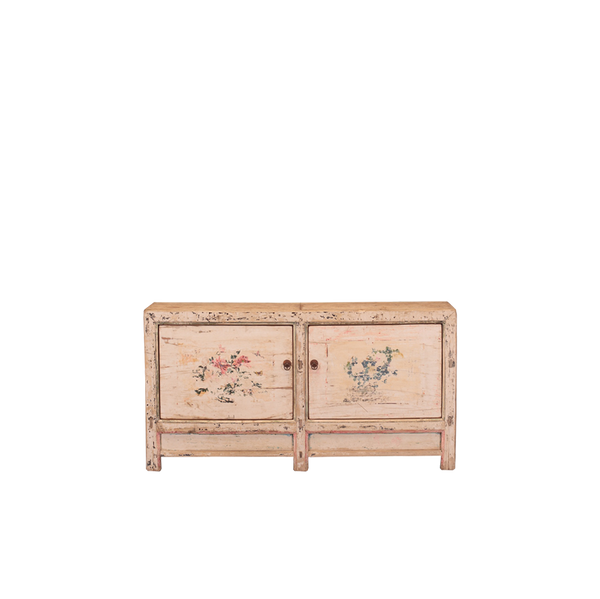BUFET CHINO CREMA DECORADO 2 PUERTAS 162X40X85H
