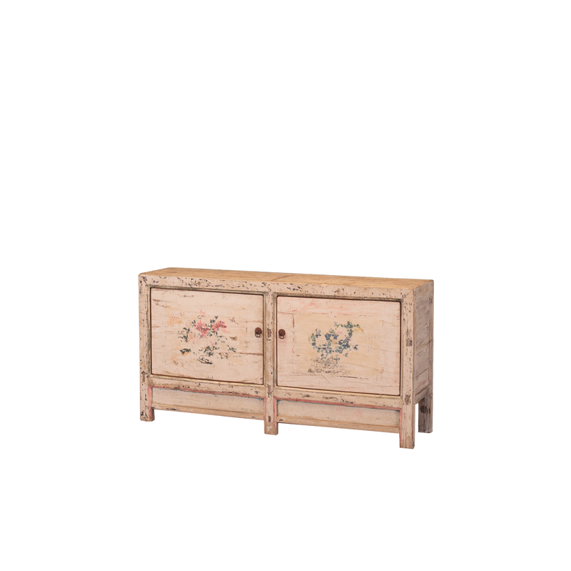 BUFET CHINO CREMA DECORADO 2 PUERTAS 162X40X85H