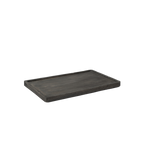 Bandeja rectangular de madera de teca oscura