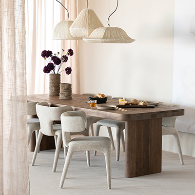 Mesa de comedor madera natural Edward