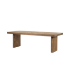 Mesa de comedor Edward de madera natural con patas laterales y tablero rectangular