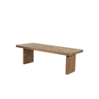 Mesa de comedor Edward de madera natural, tablero rectangular con patas en bloques