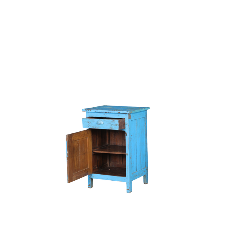 MESITA NOCHE MADERA TURQUESA 51X40X76H 49