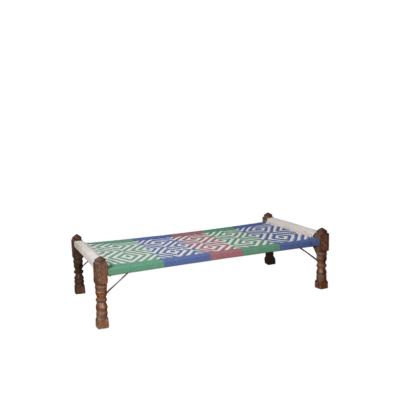 CAMA INDIA VERDE/AZUL/ROJA 182X90X50H 81
