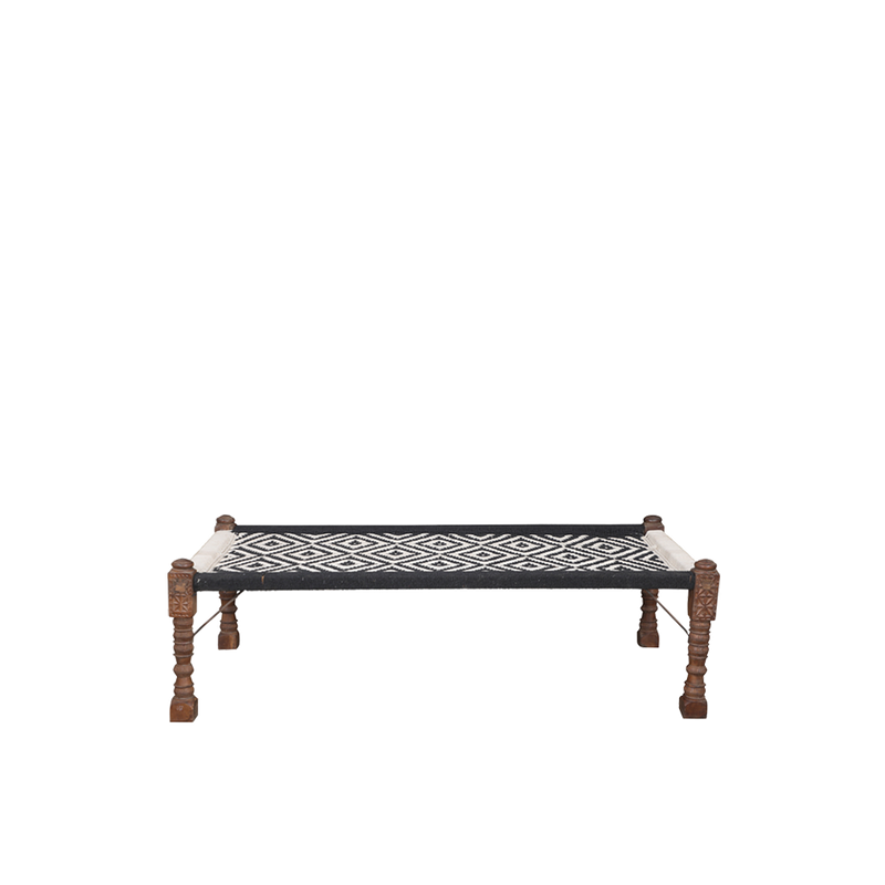 CAMA INDIA NEGRA/CRUDA 183X80X57H 85