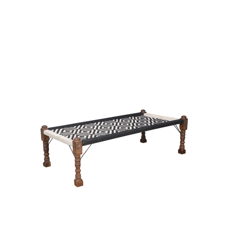 CAMA INDIA NEGRA/CRUDA 183X80X57H 85