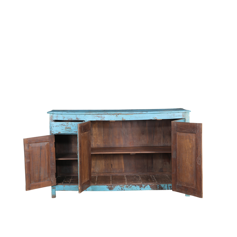 BUFET MADERA TURQUESA 174X55X106H 61