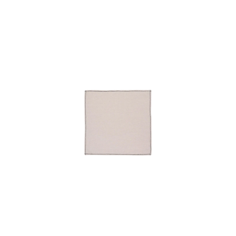 Servilleta beige lisa con borde zigzag, pieza cuadrada