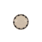 Plato hondo Viana color crema con borde decorado de flores negras