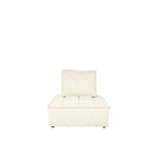 Módulo de sofá tapizado blanco roto con reposacabezas y asiento extensible
