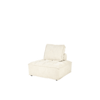 Módulo de sofá tapizado blanco roto, reposacabezas alto y asiento con paneles