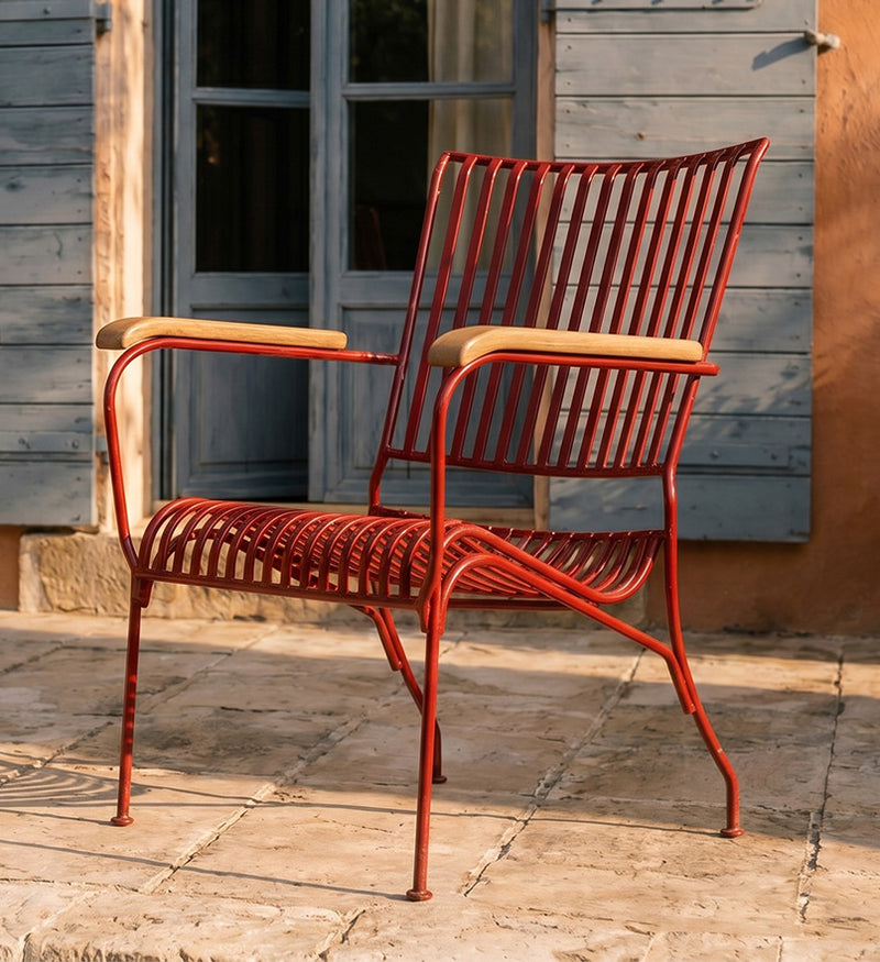 SILLA JARDIN HIERRO ROJA 64X51X80H 45-165