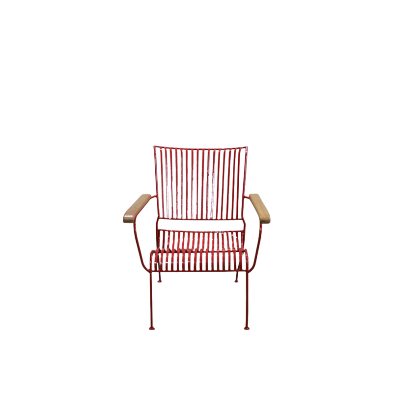 SILLA JARDIN HIERRO ROJA 64X51X80H 45-165