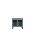 BUFET MADERA/CRISTAL TURQUESA 46X24X44H 91