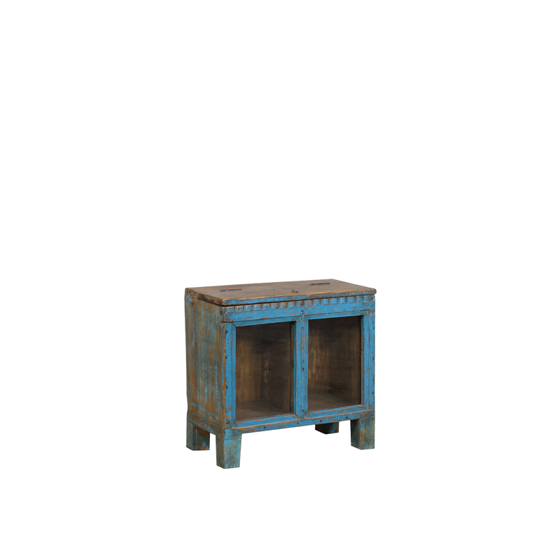 BUFET MADERA/CRISTAL TURQUESA 46X24X44H 91