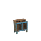 BUFET MADERA/CRISTAL TURQUESA 46X24X44H 91