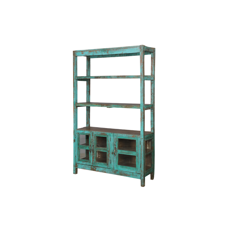 LIBRERIA MADERA VERDE 123X39X193H 117