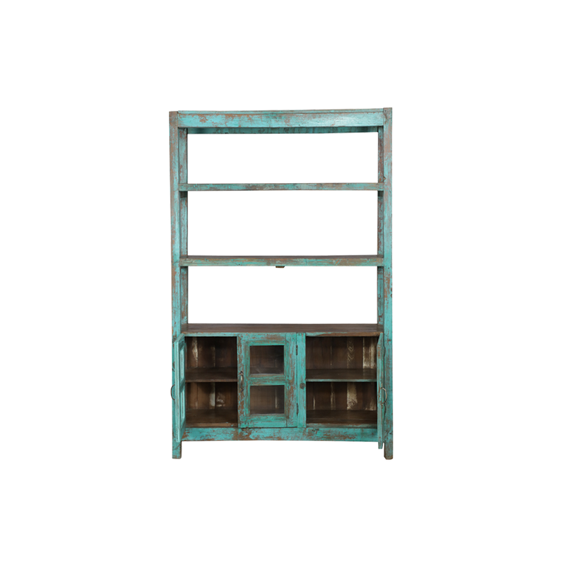 LIBRERIA MADERA VERDE 123X39X193H 117