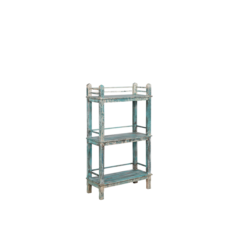 LIBRERIA MADERA AZUL 76X33X130H 119