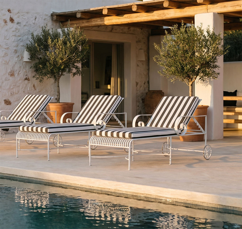 TUMBONA HIERRO JARDIN BLANCA 175X60X70H 166