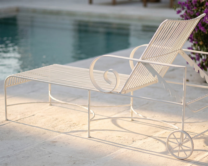 TUMBONA HIERRO JARDIN BLANCA 175X60X70H 166