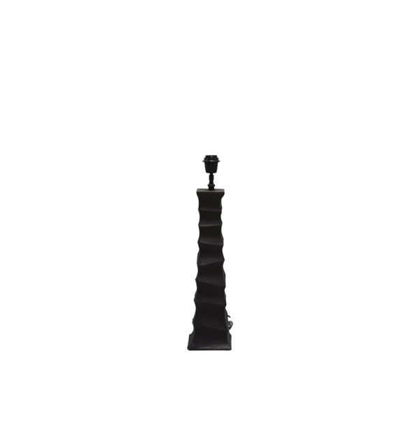 Base de lámpara Reykjavik de metal negro mate, columna segmentada y rosca superior