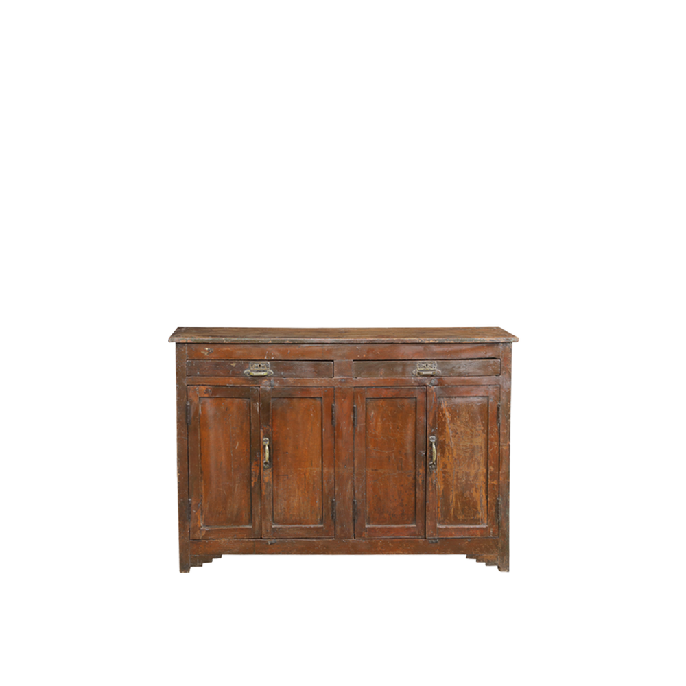 Aparador de madera vintage Indian Treasures con 2 cajones y 4 puertas de madera