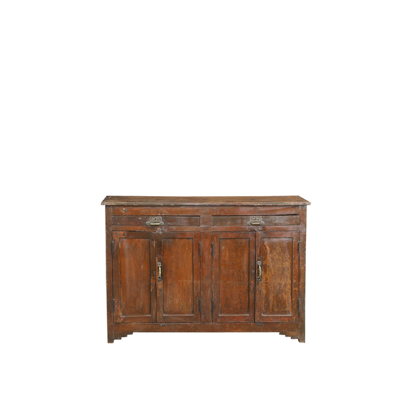 Aparador de madera vintage Indian Treasures con 2 cajones y 4 puertas de madera