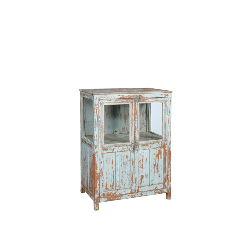 VITRINA MADERA/CRISTAL VERDE 87X56X116H 78