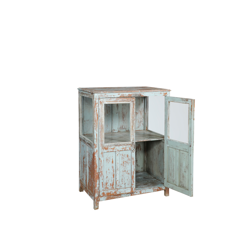 VITRINA MADERA/CRISTAL VERDE 87X56X116H 78