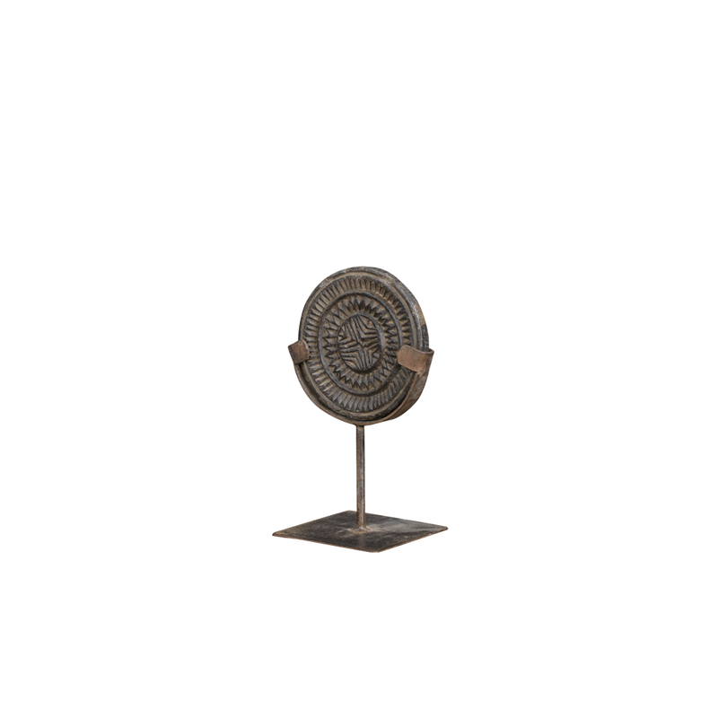 PLATO MADERA C/PEANA HIERRO D12 H24 146